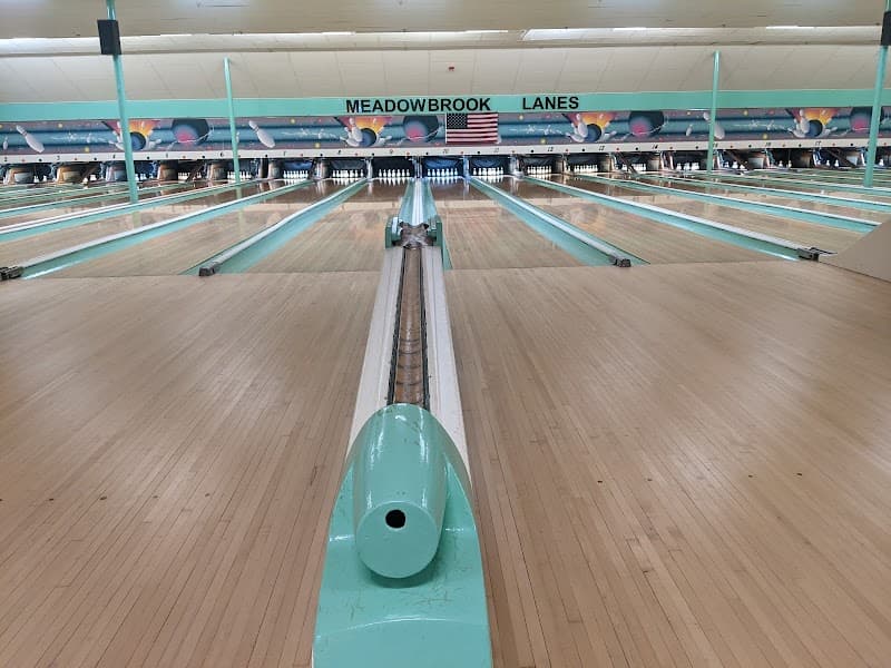 Interior view of Meadowbrook Lanes bowling alley
