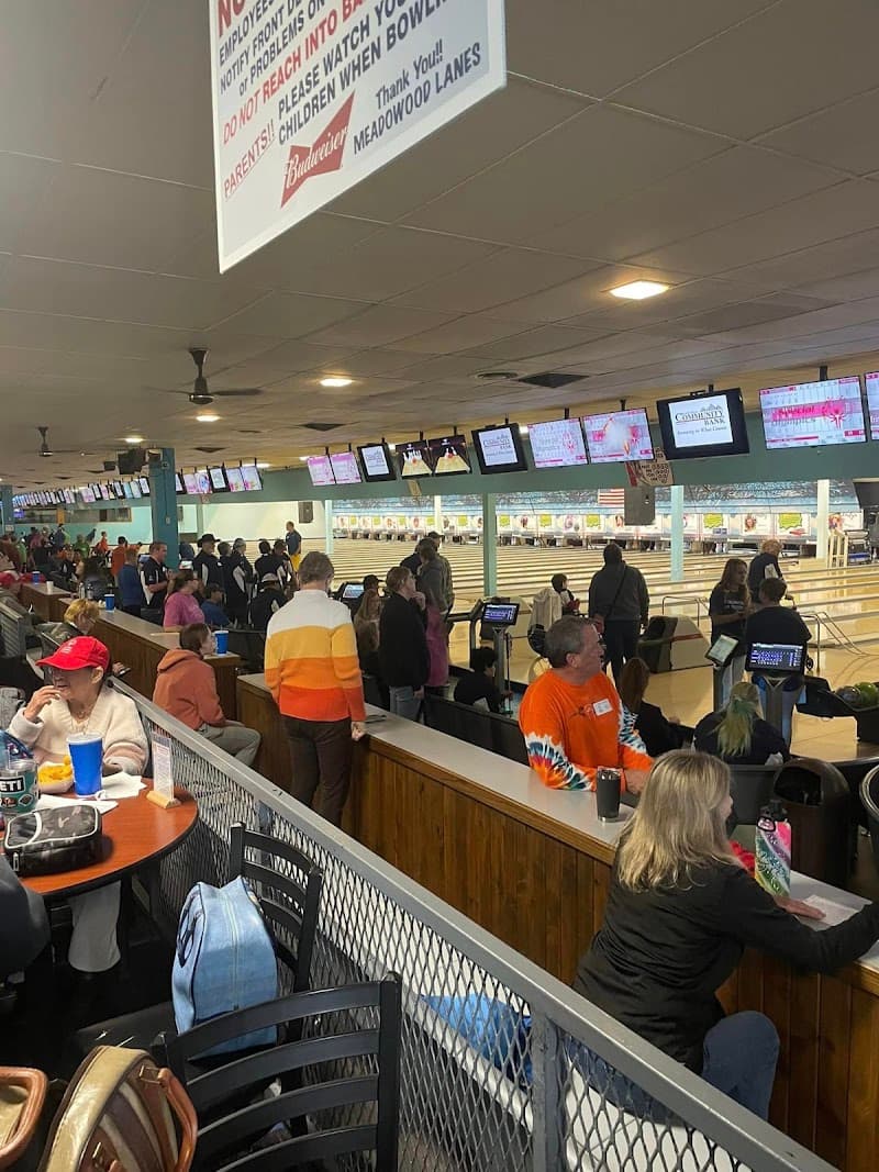 Interior view of Meadowood Lanes bowling alley