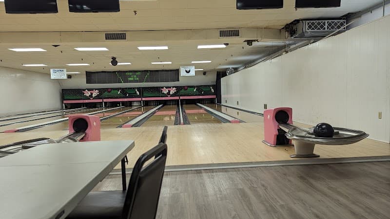 Interior view of Memory lanes at the Corona Club bowling alley