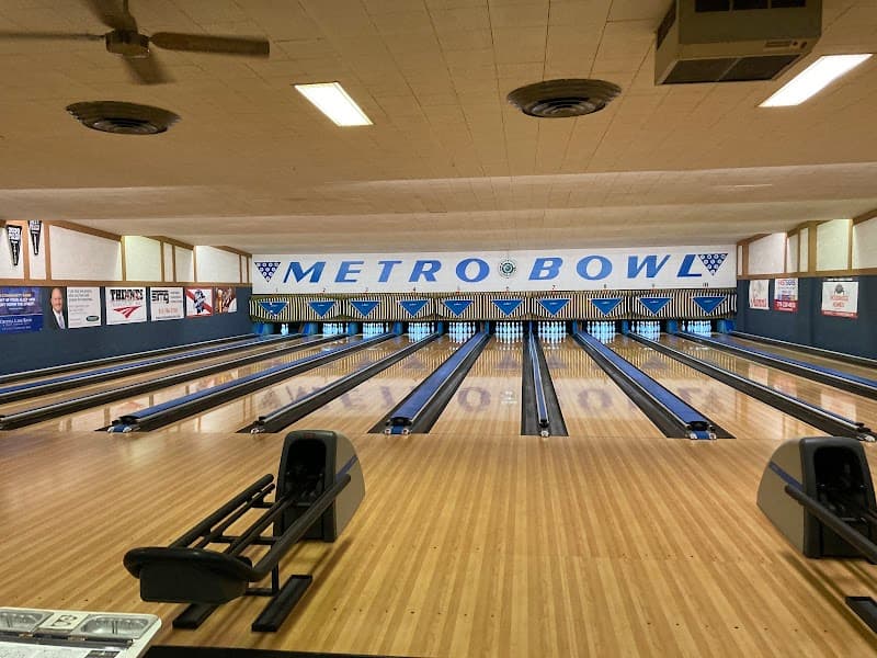 Interior view of Metro Bowl bowling alley