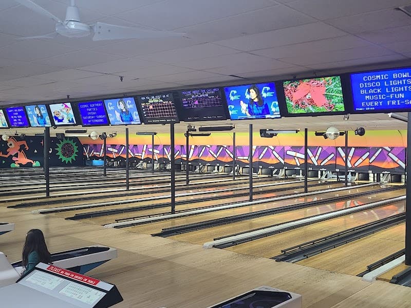 Interior view of Metro Bowl bowling alley