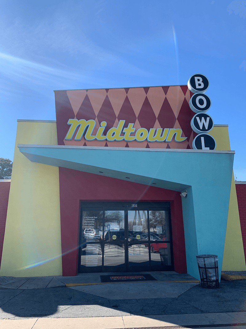 Interior view of Midtown Bowl bowling alley