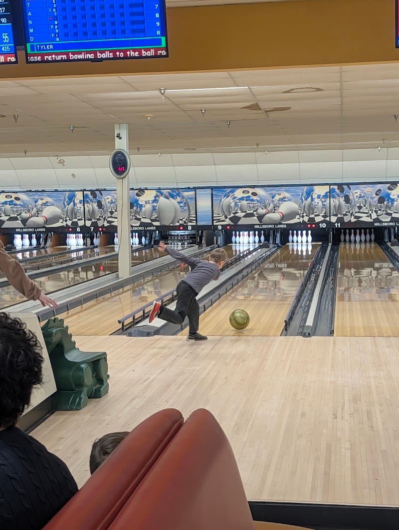Interior view of Millsboro Lanes bowling alley