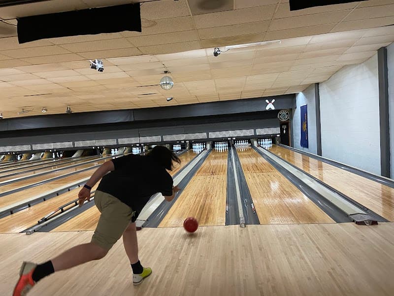 Interior view of Milwaukie Bowl bowling alley