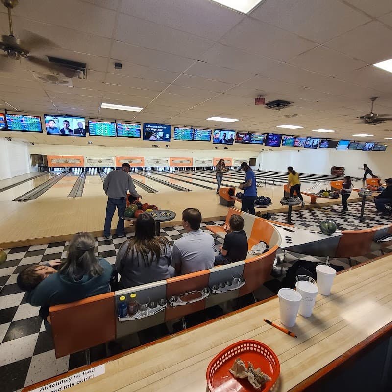 Interior view of Morgan Lanes bowling alley