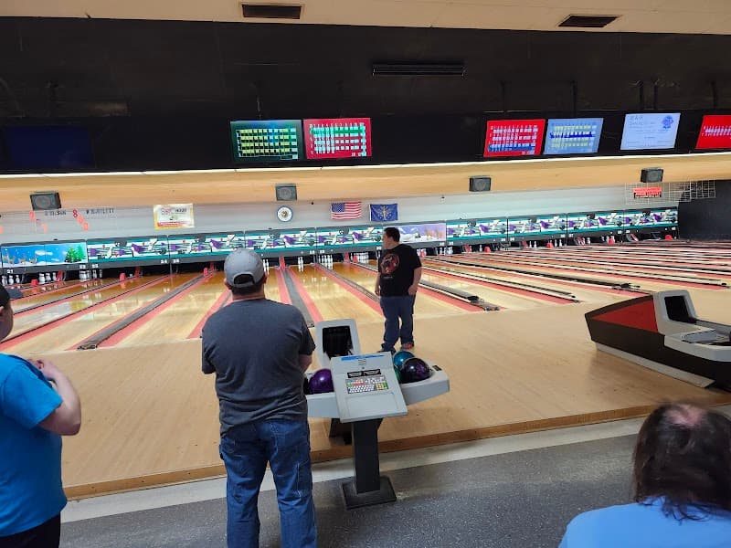 Interior view of Munsee Lanes bowling alley