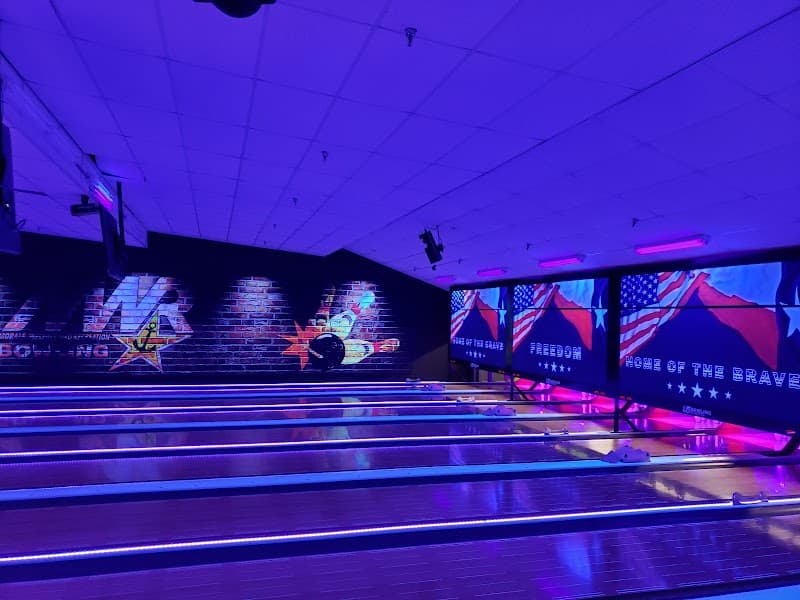 Interior view of NASCC Bowling Center bowling alley