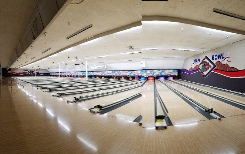 Interior view of Napa Bowling Center bowling alley