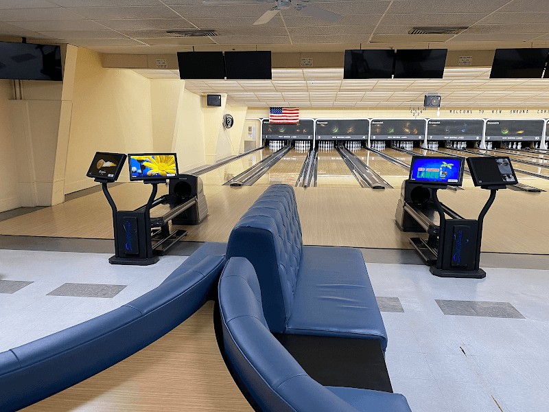 Interior view of New Smyrna Lanes bowling alley