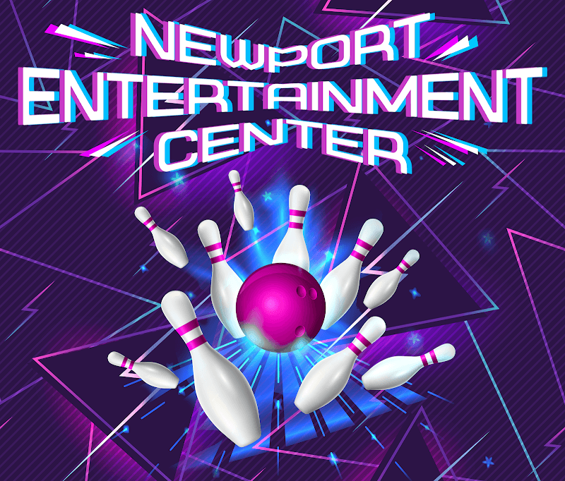 Interior view of Newport Entertainment Center (N.E.C's) bowling alley