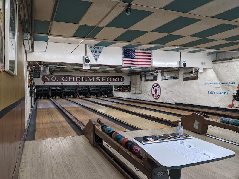 Interior view of North Chelmsford Lanes bowling alley