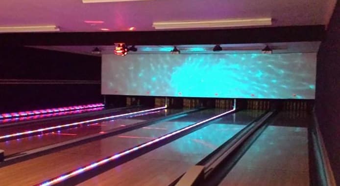 Interior view of North Star Bowl bowling alley