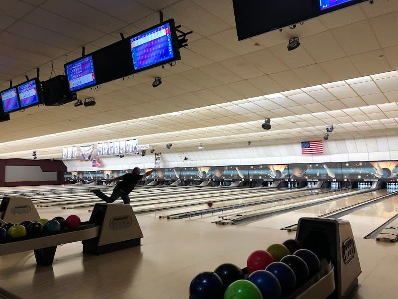 Interior view of North Woods Lanes Bowling Center bowling alley