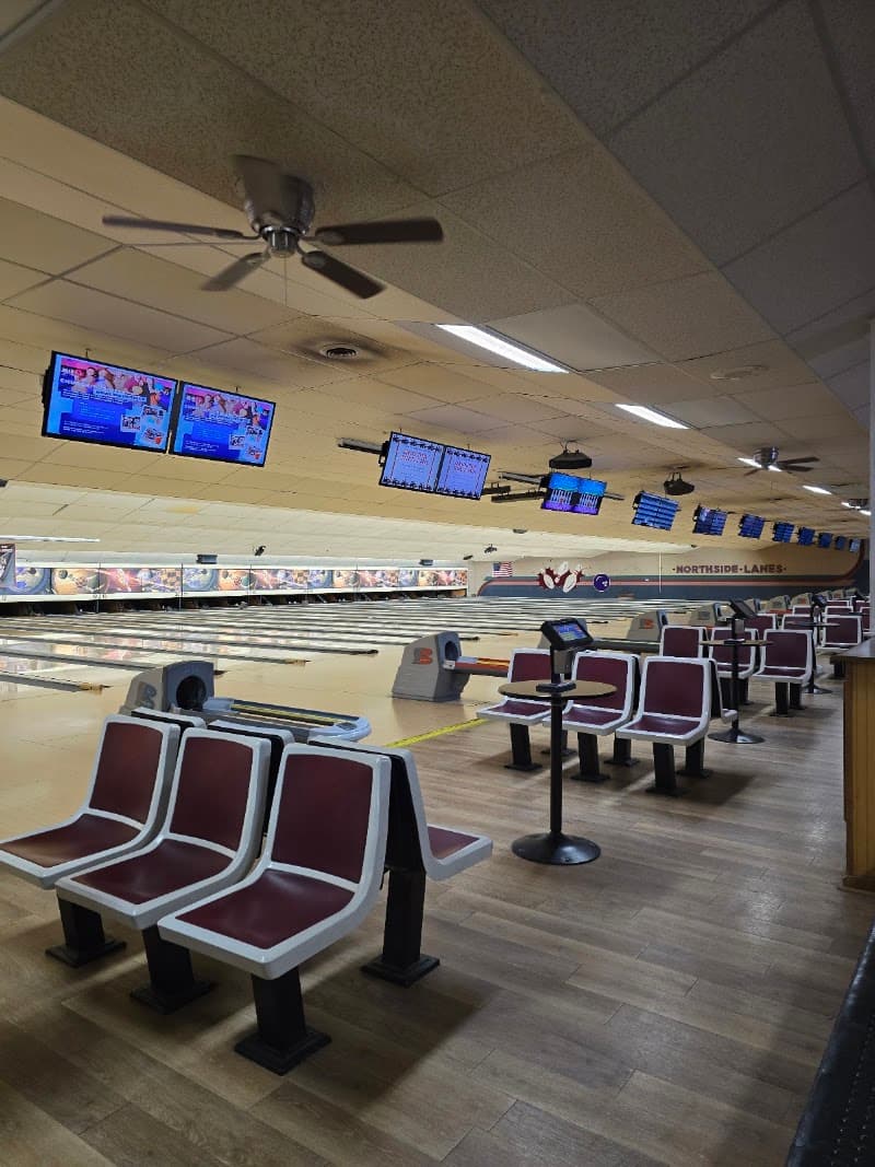 Interior view of Northside Lanes bowling alley
