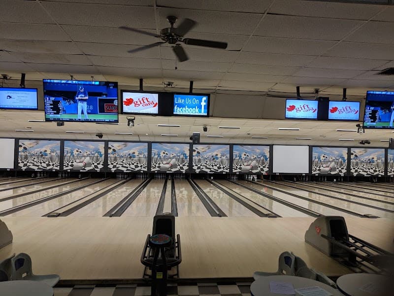 Interior view of Norwich Bowling & Entertainment Center bowling alley