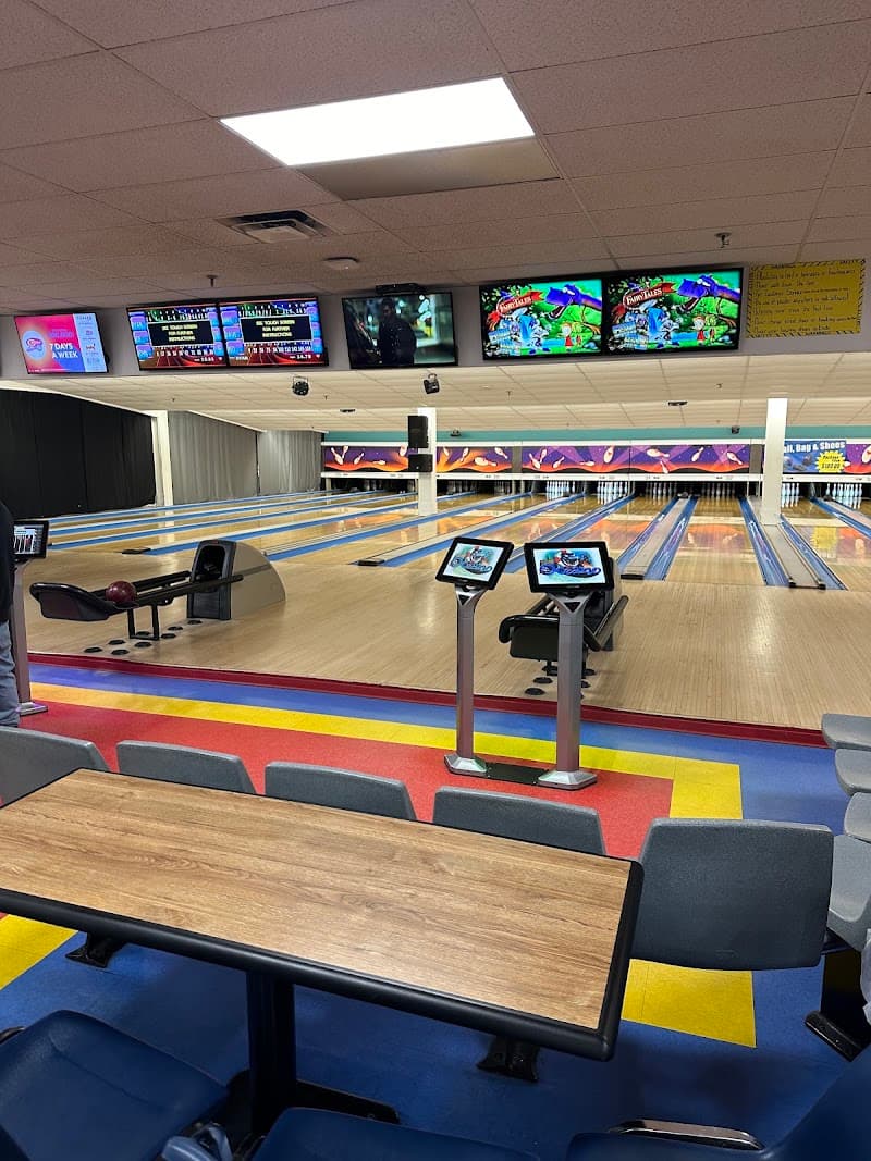 Interior view of Nutmeg Bowl bowling alley