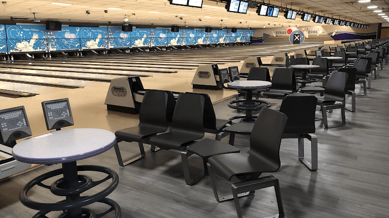 Interior view of Oak Tree Lanes bowling alley