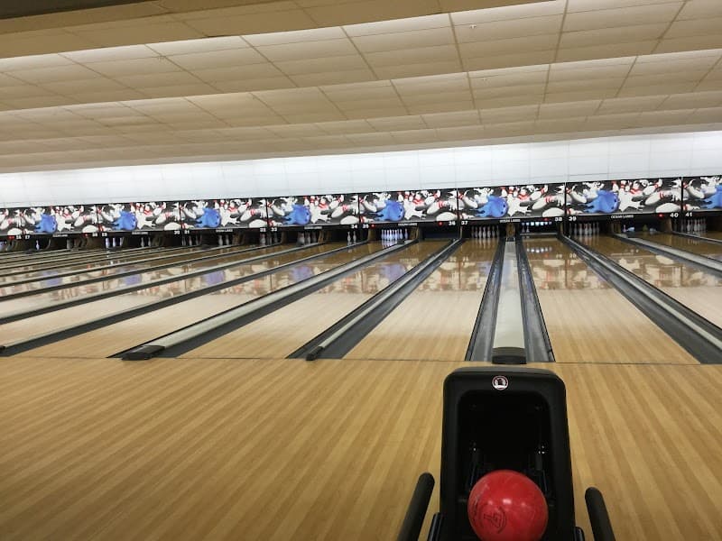 Interior view of Ocean Lanes bowling alley