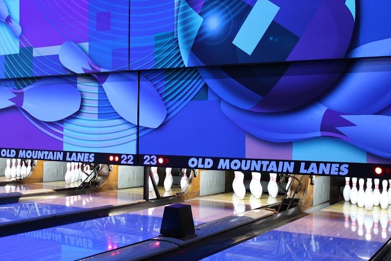 Interior view of Old Mountain Lanes bowling alley