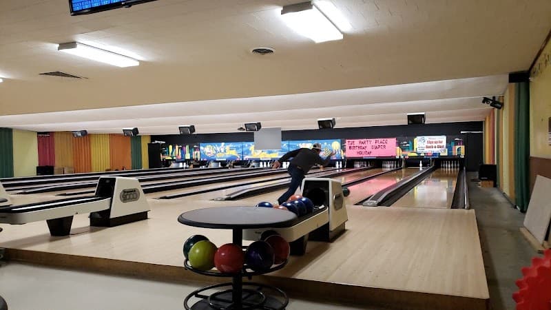 Interior view of Olde Bowl bowling alley