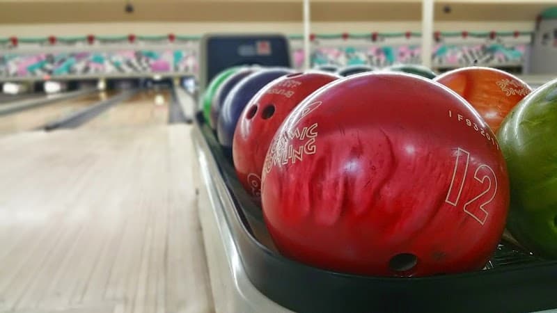 Interior view of Olivette Lanes bowling alley