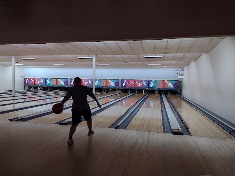 Interior view of Oregon Trail Lanes bowling alley