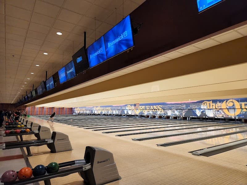 Interior view of Orleans Bowling Center bowling alley