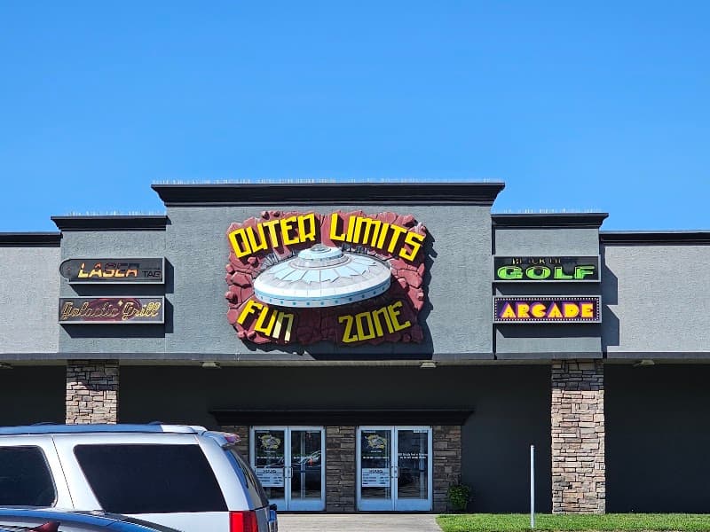 Interior view of Outer Limits Fun Zone bowling alley