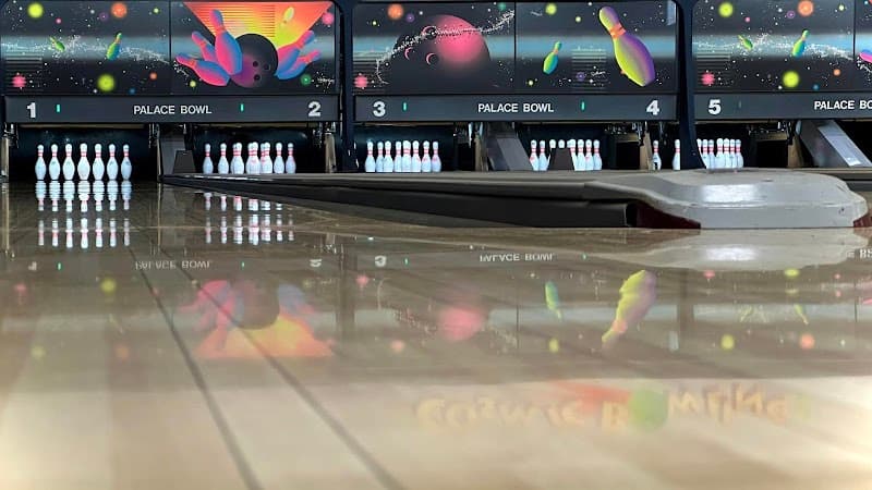 Interior view of Palace Bowl bowling alley