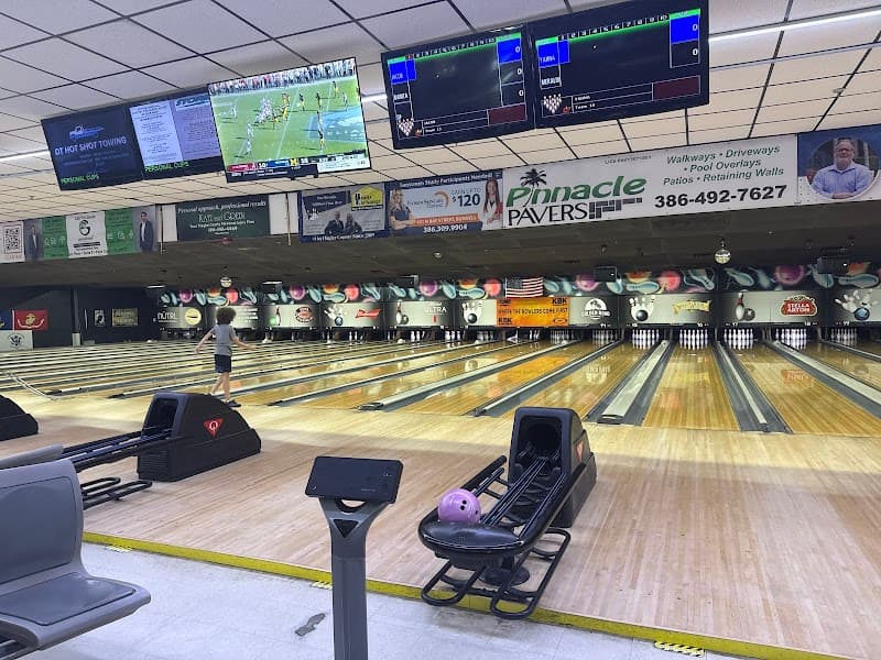 Interior view of Palm Coast Lanes bowling alley