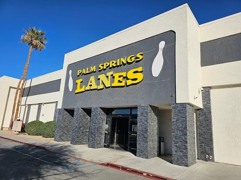 Interior view of Palm Springs Lanes bowling alley