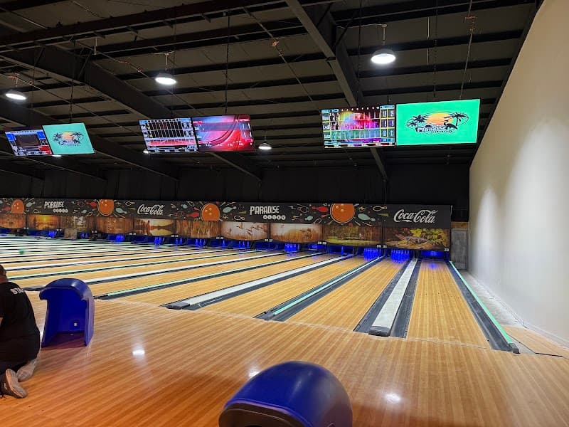 Interior view of Paradise Alley bowling alley