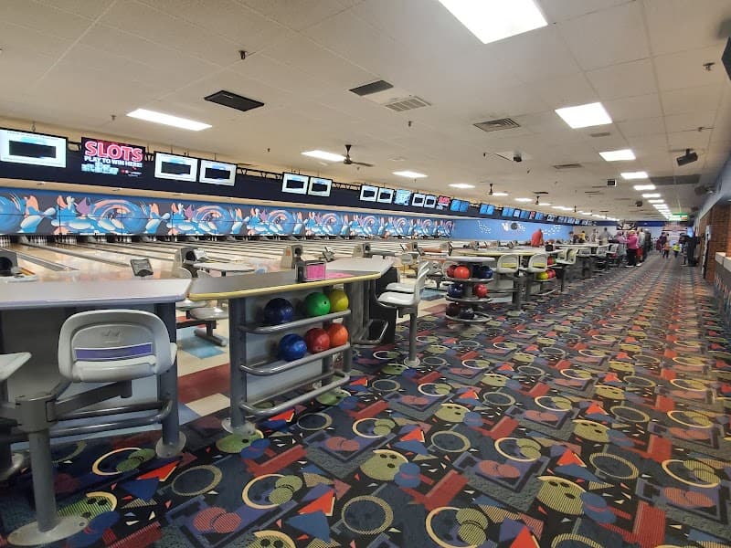 Interior view of Parkside Lanes bowling alley