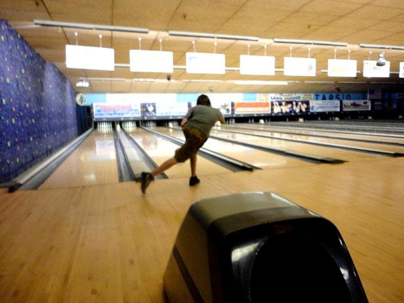 Interior view of Pat Tarsio Lanes bowling alley