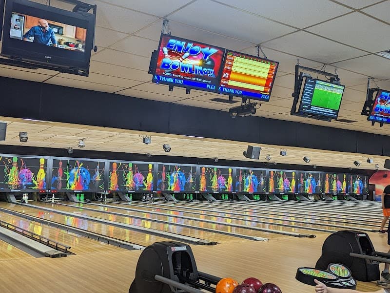 Interior view of Patricia Lanes bowling alley