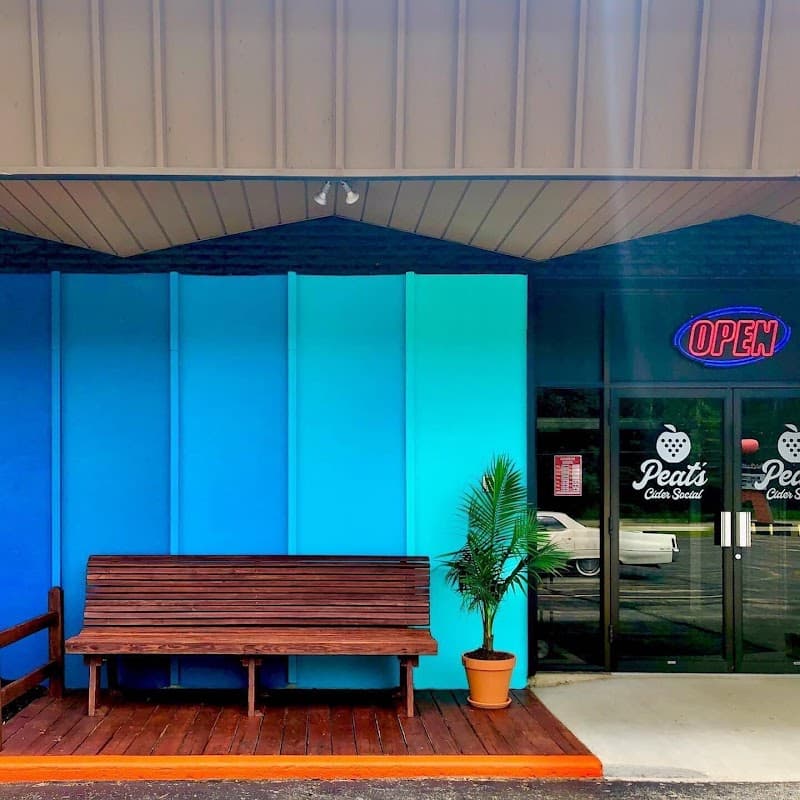 Interior view of Peat's Cider Social bowling alley