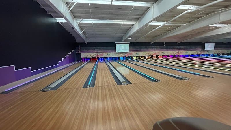 Interior view of Perfect Game bowling alley