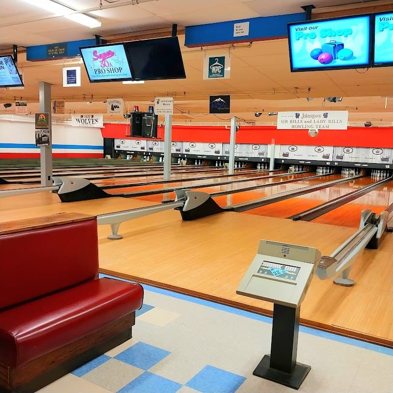 Interior view of Perry Lanes Bowling Center bowling alley
