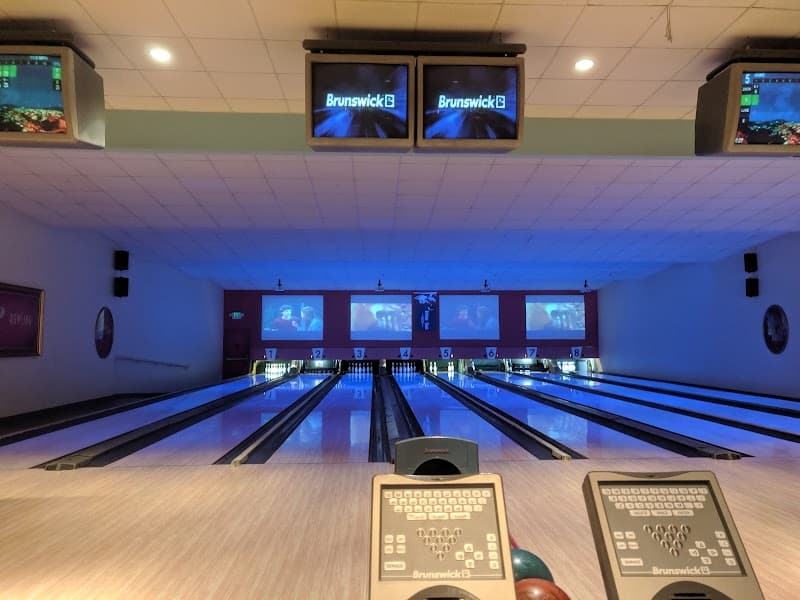 Interior view of Pin-Up Bowl bowling alley
