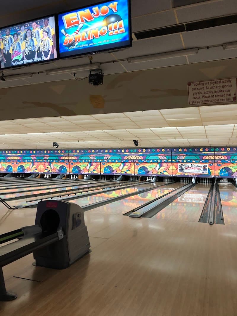 Interior view of Pin Chasers bowling alley
