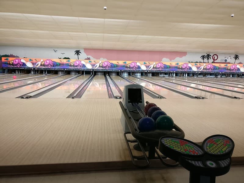 Interior view of Pin Chasers Brandon bowling alley