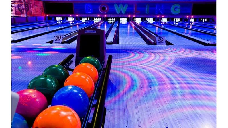 Interior view of Pin Strikes Macon bowling alley