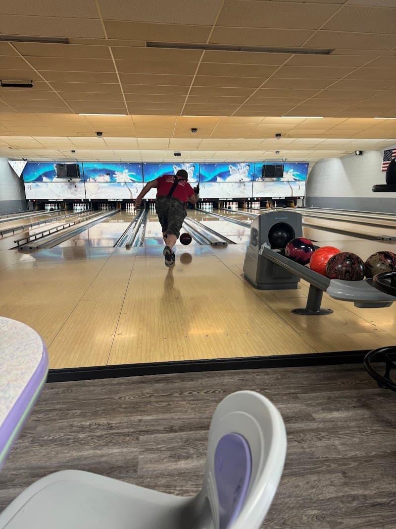 Interior view of Pindale Lanes bowling alley
