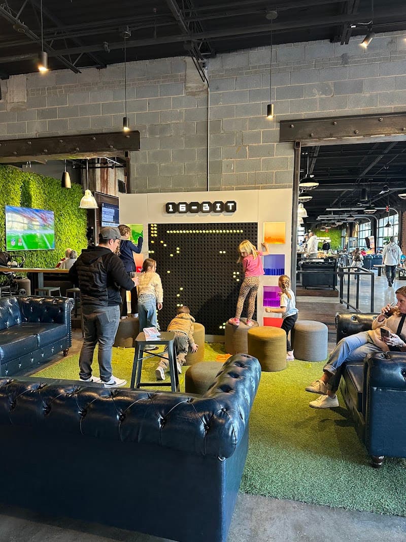 Interior view of Pins Mechanical Co bowling alley