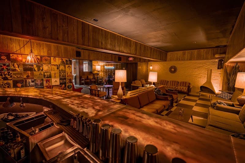 Interior view of Pins & Needles Lakewood bowling alley
