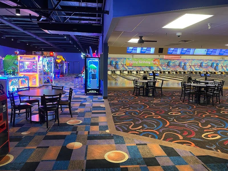 Interior view of Pinz Bowling Center bowling alley