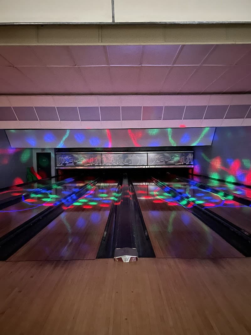 Interior view of Plattsburg Bowl bowling alley