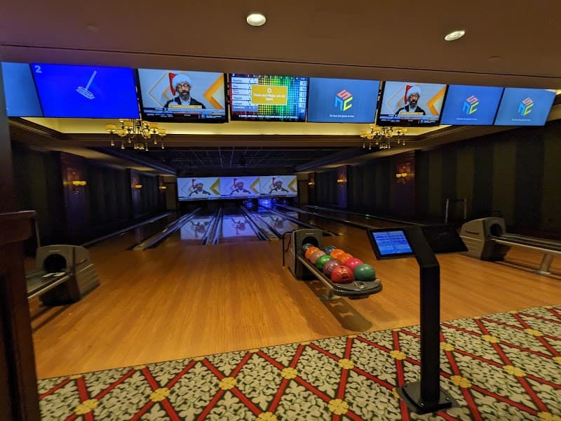 Interior view of Play at The Broadmoor bowling alley