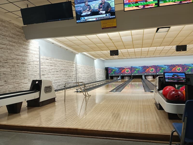 Interior view of Plum Hollow Lanes bowling alley