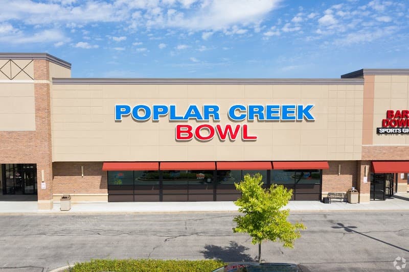 Interior view of Poplar Creek Bowl bowling alley
